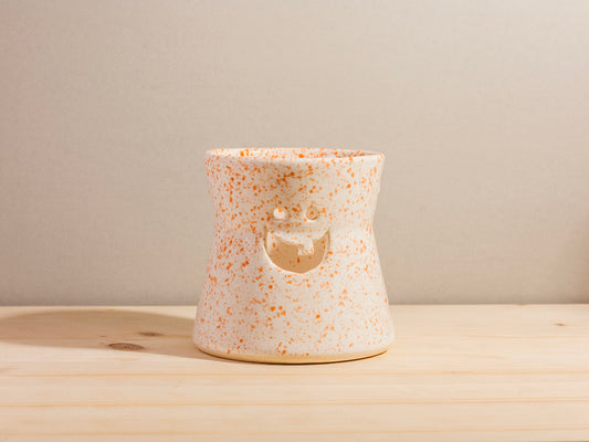 Spooky Votive - Diner Toothy - Orange Splatter