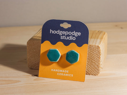 Chunky Studs – Hexagons – Turquoise