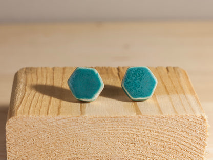 Chunky Studs – Hexagons – Turquoise