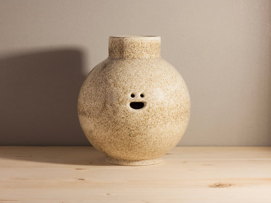 Spooky Votive - Large Orb Ghost - Warm Speckle