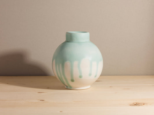 Small Orb Vase – Seafoam Drip