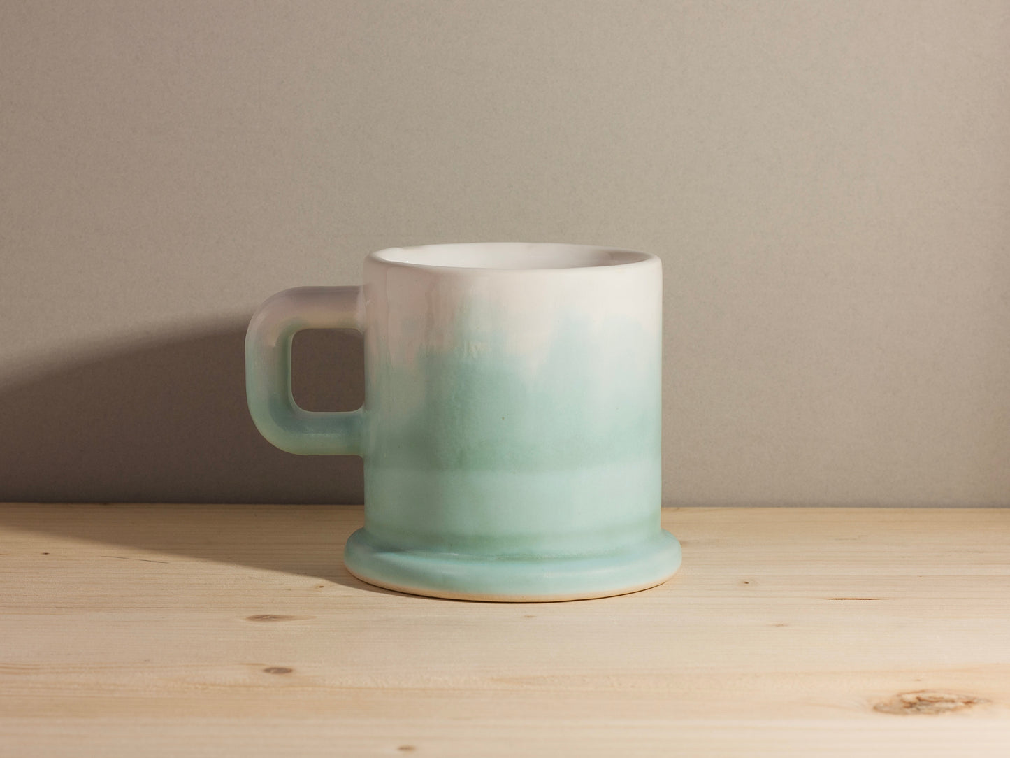 Flat Foot Mug Square Handle – Seafoam