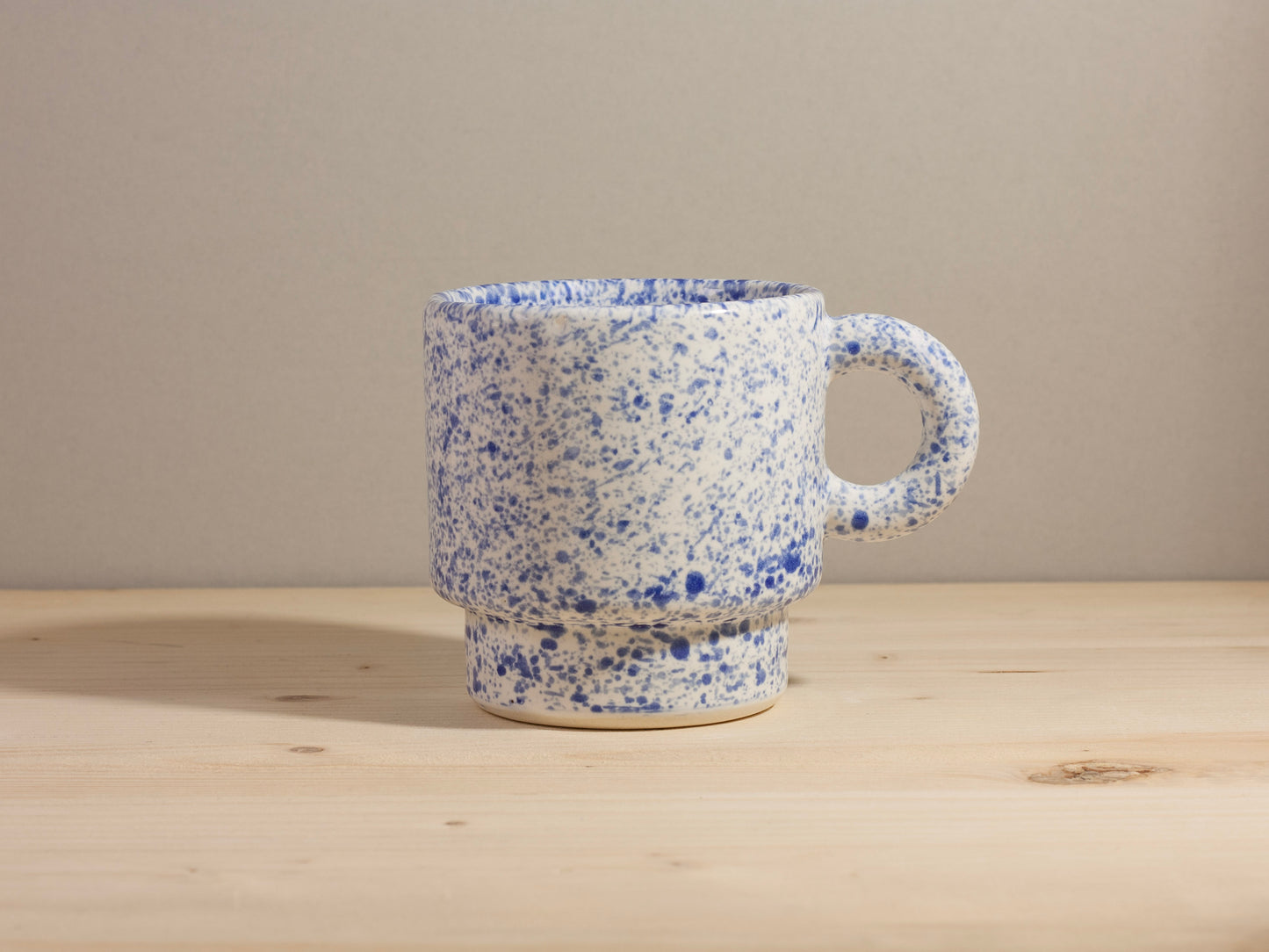 Stackable Mug Round Handle – Blue Splatter