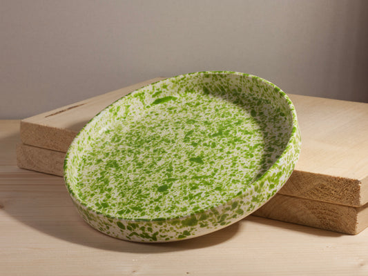 Small Serving Plate – Grass Green Splatter