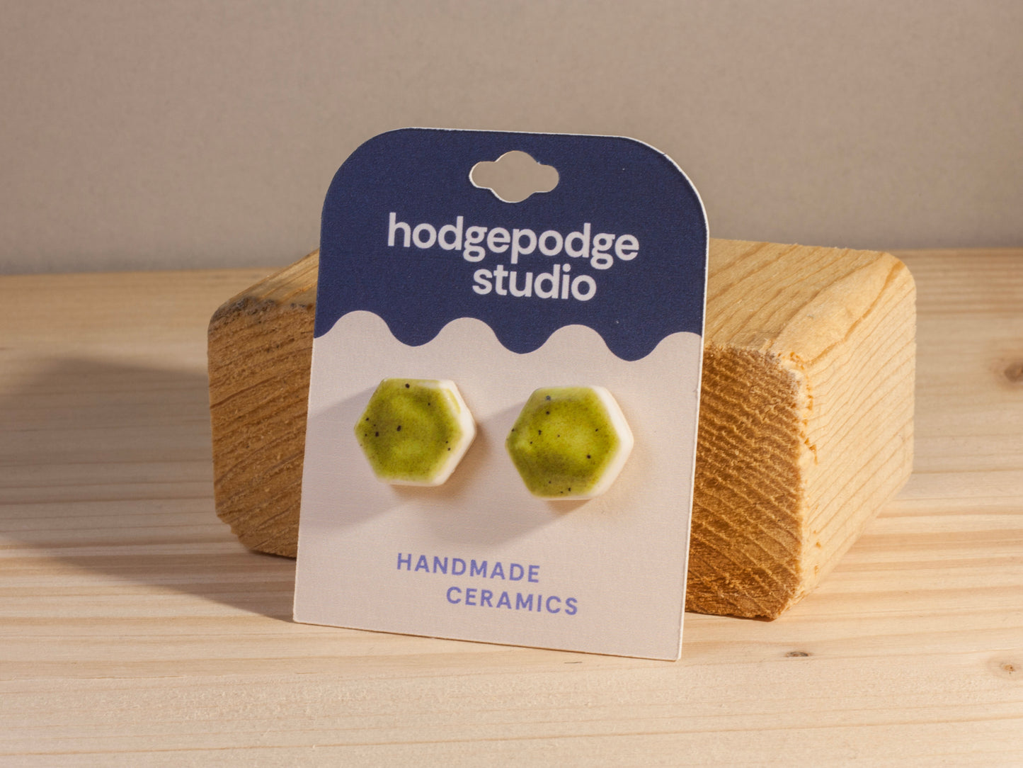 Chunky Studs – Hexagons – Lime Green
